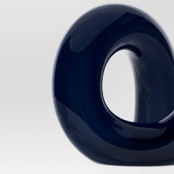 Threshold NWT Modern Glass Loop Vase In Blue 6"H - Picture 3 of 5